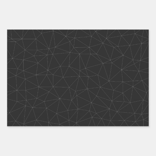 Elegant White Dark grijs geometrisch mesh-patroon Inpakpapier Vel (Voorkant)