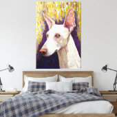 Elegant White Dog Mosaic Gold Klimt Style Canvas Afdruk (Insitu (Slaapkamer))