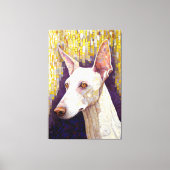 Elegant White Dog Mosaic Gold Klimt Style Canvas Afdruk (Voorkant)