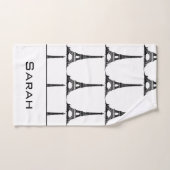 Elegant White Eiffel Tower Paris Monogram Bad Handdoek (Handdoek)