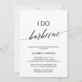 Elegant White en Black Calligraphy I do Barbecue Kaart (Voorkant)