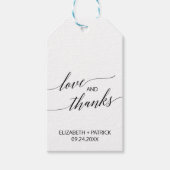 Elegant White en Black Calligraphy Love & Bedankt Cadeaulabel (Voorkant)