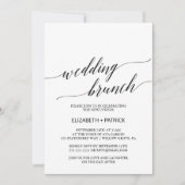 Elegant White en Black Calligraphy Wedding Brunch Kaart (Voorkant)
