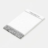Elegant White en Black Floral Paisley Post-it® Notes (Schuin)