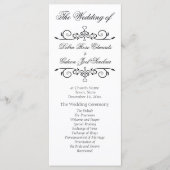 Elegant White en Black Heart Wedding Programme Programma (Voorkant)