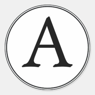 Elegant White en Black Monogram Stickers