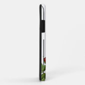 Elegant White en Black Pinstripe Rozen en naam Case-Mate iPhone Case (Achterkant/rechts)