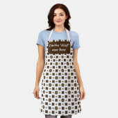 Elegant White en Brown Checkered Pattern Schort (Gedragen)