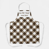 Elegant White en Brown Diamond Pattern Schort (Voorkant)