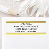 Elegant White en Faux Gold New Address Etiket (Insitu)