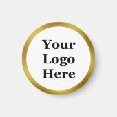 Elegant White en Faux Gold Uw Logo hier Magneet (Voorkant)