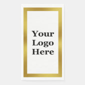 Elegant White en Gold Business Uw Logo hier Servet (Voorkant)