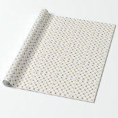 Elegant White en Gold Dot Grid Cadeaupapier (Uitgerold)