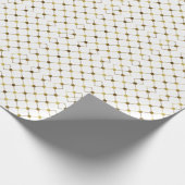 Elegant White en Gold Dot Grid Cadeaupapier (Hoek)
