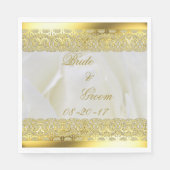 Elegant White en Gold Floral Roos Servet (Voorkant)
