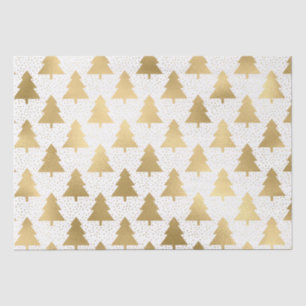 Elegant White en Gold Foil kerstboompatroon Tissuepapier