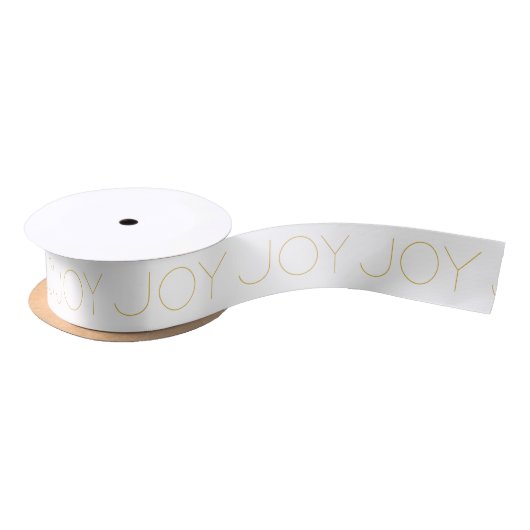 Elegant White en Gold Joy Ribbon Lint (Spoel)