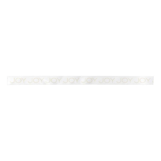 Elegant White en Gold Joy Ribbon Lint (Voorkant)