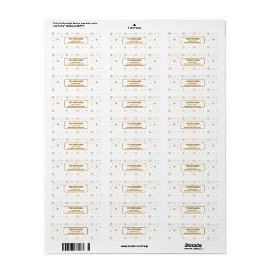 Elegant White en Gold Kerstmis Etiket (Full Sheet)