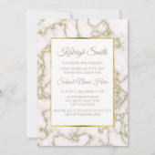 Elegant White en Gold Marble Trunk Party nodigt ui Kaart (Voorkant)