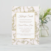 Elegant White en Gold Marble Trunk Party nodigt ui Kaart (Staand voorkant)