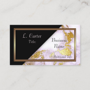 Elegant White en Gold Marble Visitekaartje 3