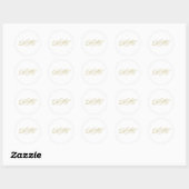 Elegant White en Gold Monogram Ronde Sticker (Vel)