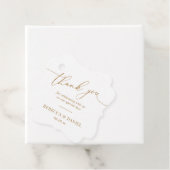 Elegant White en Gold Monogram Weddenschap Harteli Bedankjes Labels (In situ)