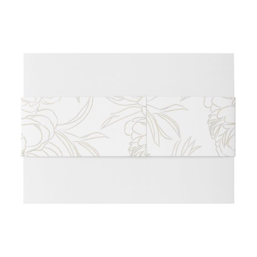 Elegant White en Gold Monogram Weddenschap Uitnodigingen Wikkel (Achterkant Voorbeeld)