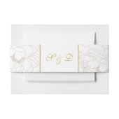 Elegant White en Gold Monogram Weddenschap Uitnodigingen Wikkel (Voorkant Voorbeeld)