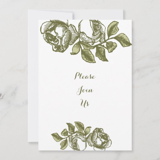 Elegant White en Gold Rozen - Aangepaste uitnodigi Kaart (Voorkant)