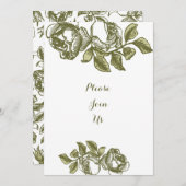 Elegant White en Gold Rozen - Aangepaste uitnodigi Kaart (Voorkant / Achterkant)