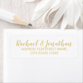 Elegant White en Gold Wedding Etiket (Insitu)