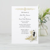 Elegant White en Gold Wedding Invitation Kaart (Staand voorkant)