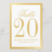Elegant White en Gold Wedding Table Number Programma (Achterkant)