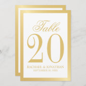 Elegant White en Gold Wedding Table Number Programma (Voorkant / Achterkant)