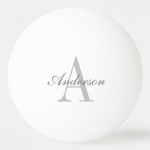 Elegant White en Gray Monogram Pingpongballen