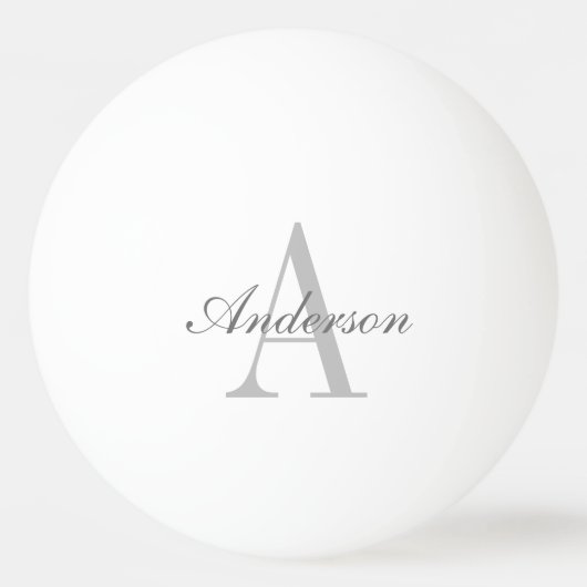 Elegant White en Gray Monogram Pingpongballen (Voorkant)