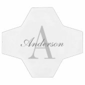 Elegant White en Gray Monogram Voetbal (Enkel)