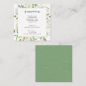 Elegant White en Green Floral Wedding Accommodatie Informatiekaartje (Voorkant / Achterkant)