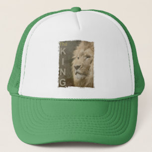 Elegant White en Green Moderne Pop Art Lion Head Trucker Pet