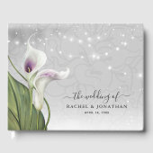 Elegant White en Paars Calla Lily Waterverf Gastenboek (Voorkant)