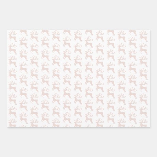 Elegant White en Roos Gold Glitter-kerstreces Inpakpapier Vel (Voorkant 3)