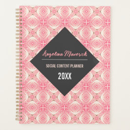 Elegant White en Roze Flowers Patroon Planner