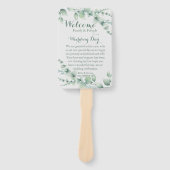 Elegant White en Sage Handwaaier (Voorkant)