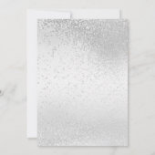 Elegant White en Silver Glitter Invitation Kaart (Achterkant)