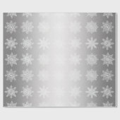 Elegant White en Silver Snowflake-kerstpatroon Cadeaupapier (Vlak)