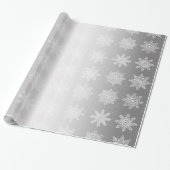 Elegant White en Silver Snowflake-kerstpatroon Cadeaupapier (Uitgerold)