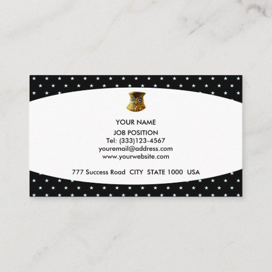 Elegant White en Starry Background Visitekaartje (Achterkant)