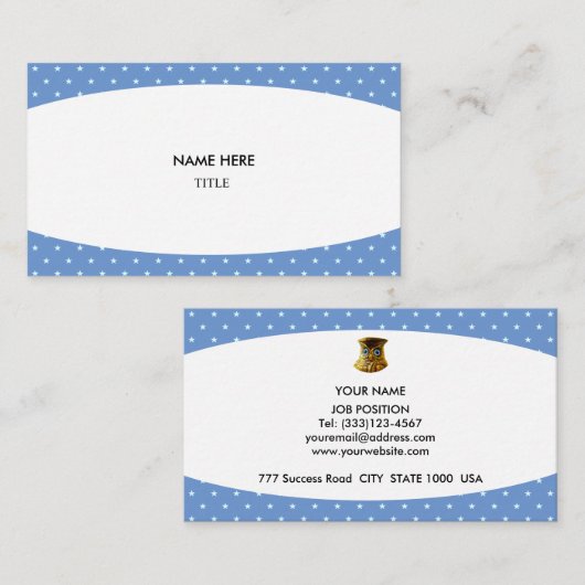 Elegant White en Starry Background Visitekaartje (Voorkant / Achterkant)